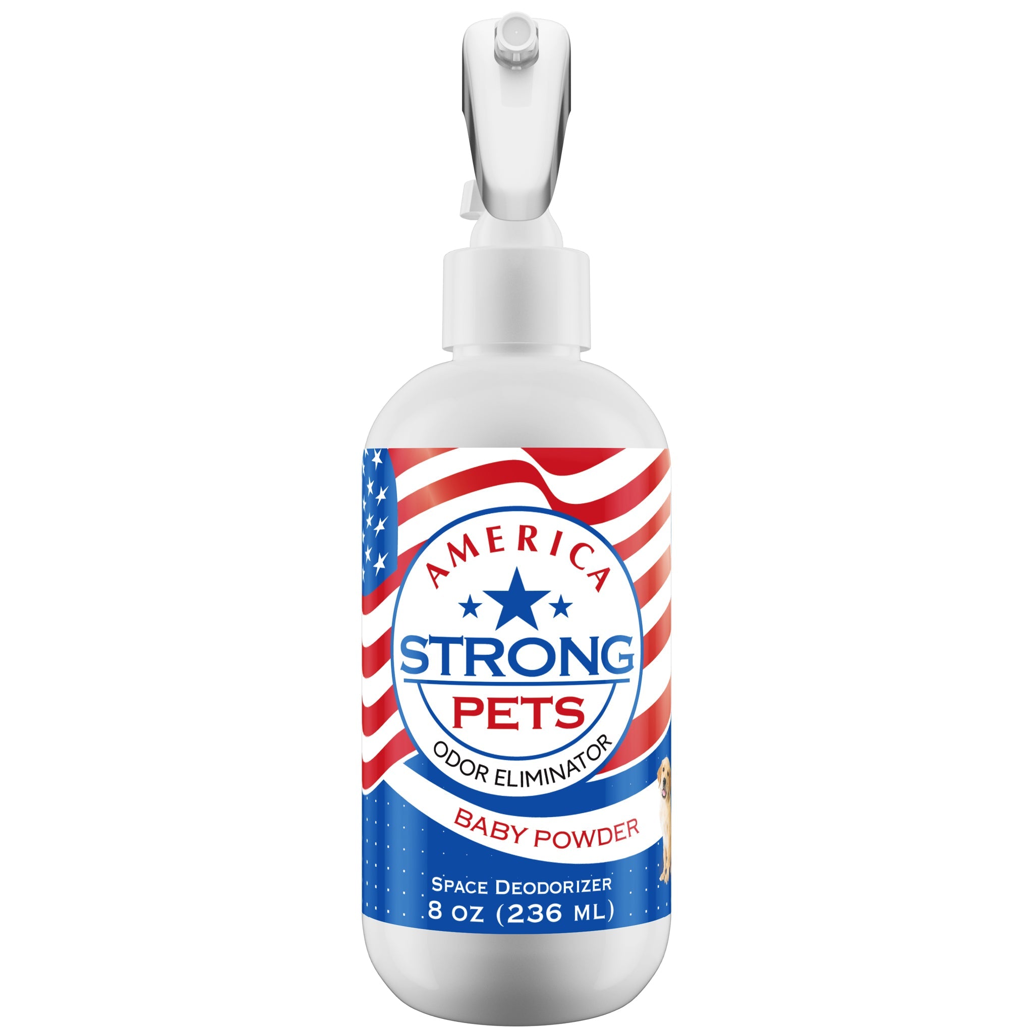 America Strong Pet Odor Eliminator - Baby Powder Scent Size: 8 fl oz
