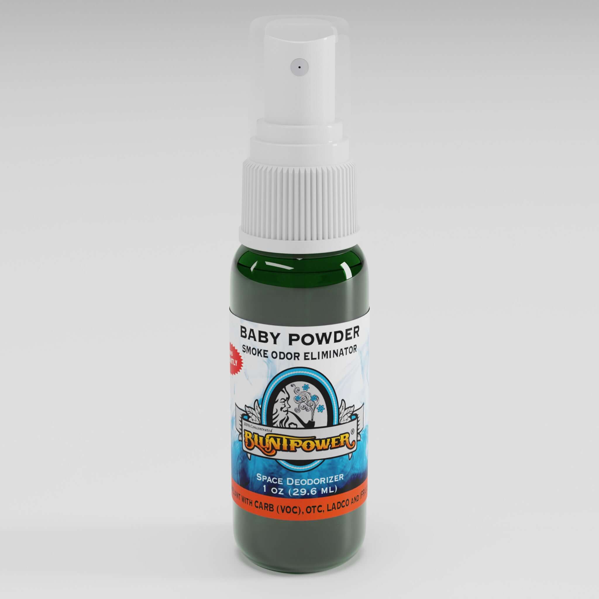 BluntPower Smoke Odor Eliminator - Baby Powder Scent (1 fl. oz.) Perspective