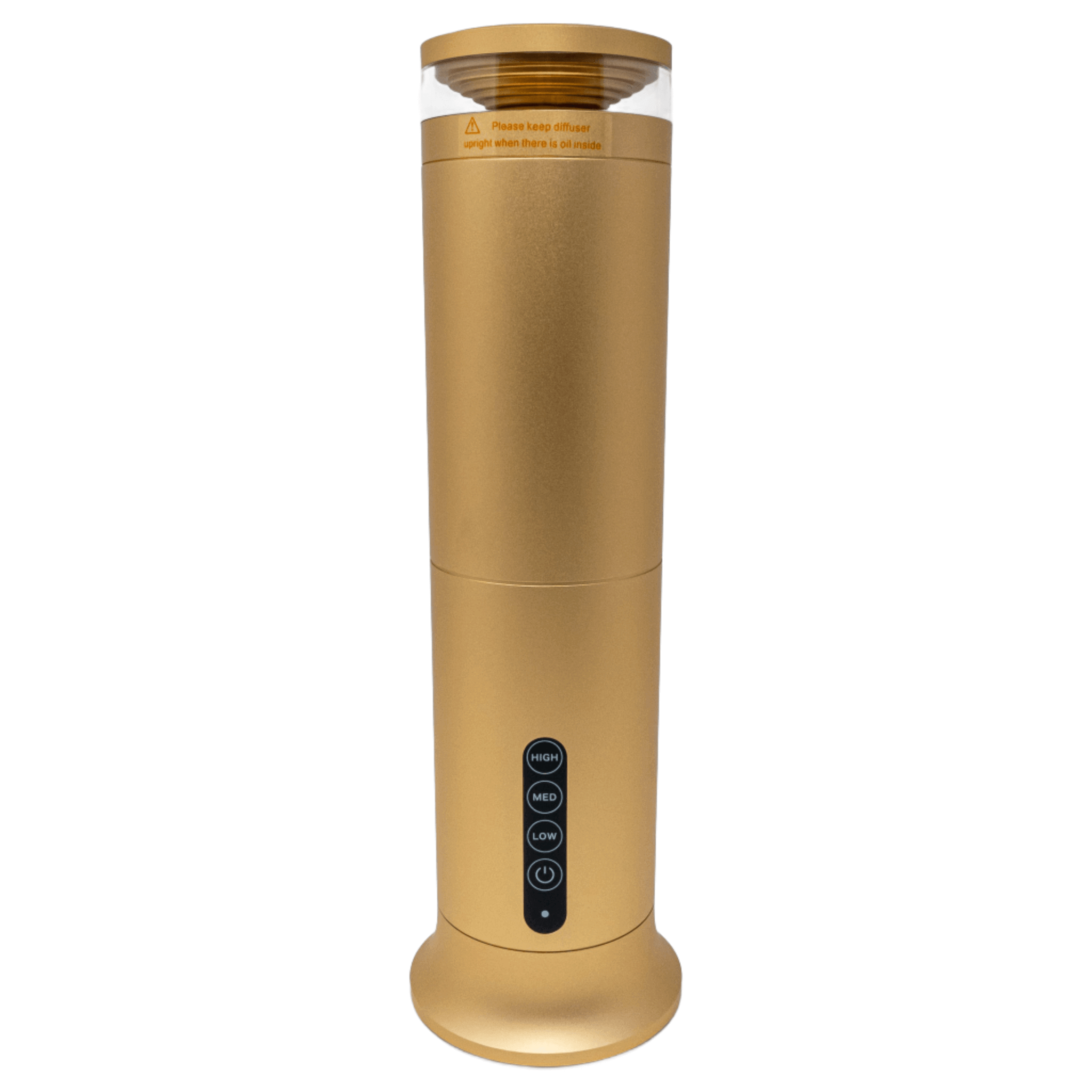 Rechargeable Studio Scent Diffuser with Ambient Light - Cold-Air Waterless Fragrance Oil Diffuser for Homes, Apartments, and Offices Color: Gold Front