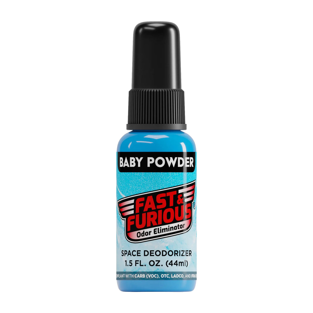 Fast & Furious HYDRO Odor Eliminator Spray, 1.5 fl. oz. (44ml), Baby Powder Scent