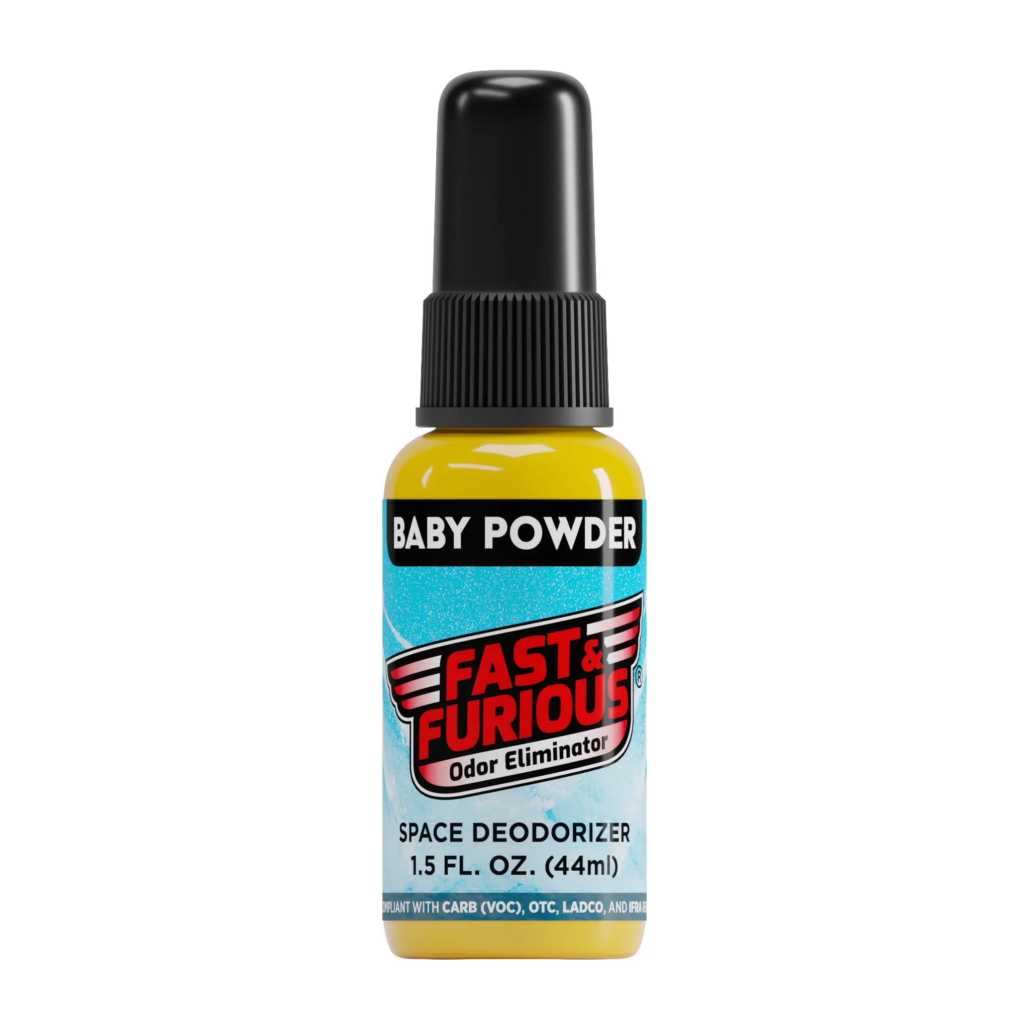 Fast & Furious HYDRO Odor Eliminator Spray, 1.5 fl. oz. (44ml), Baby Powder Scent FRONT