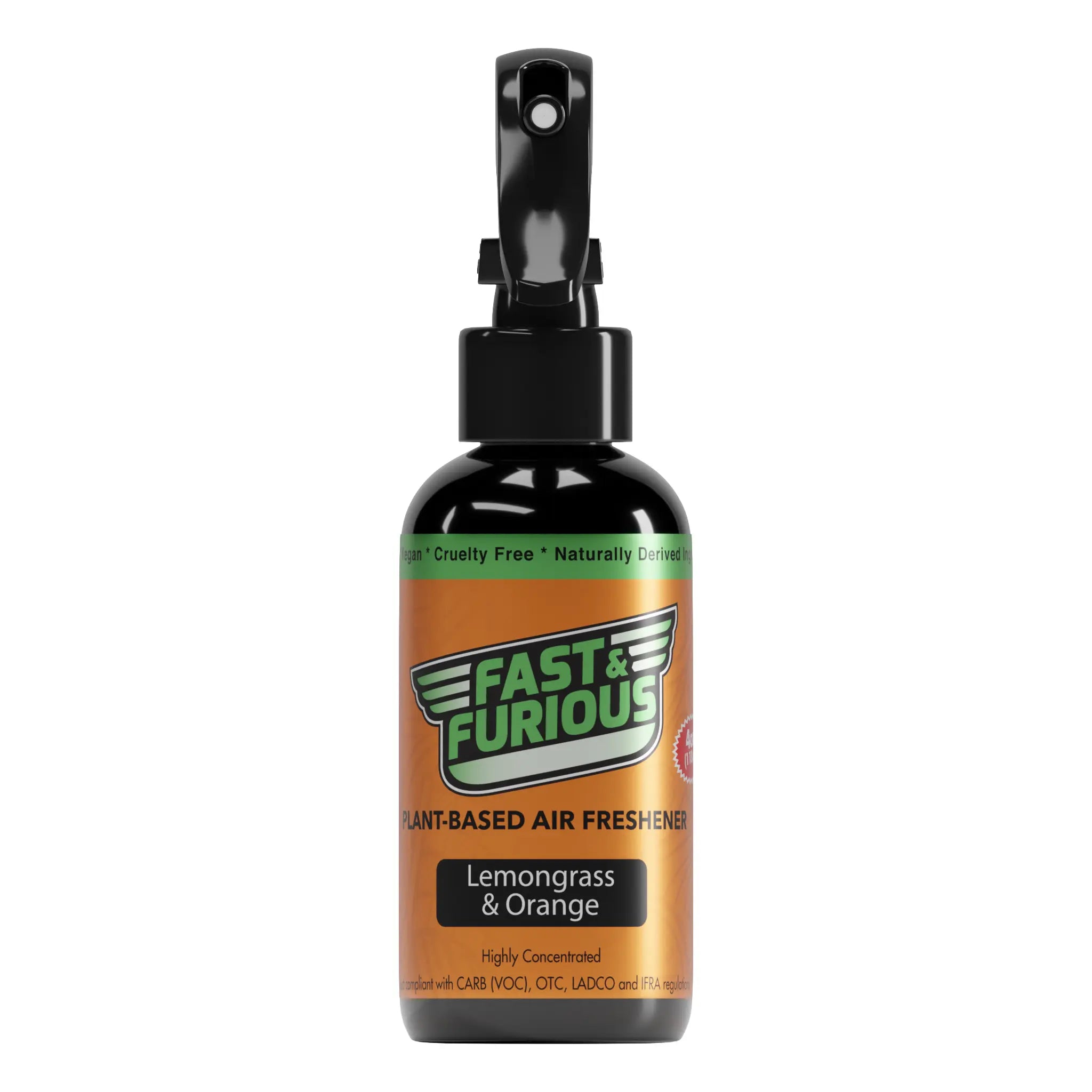 Fast & Furious Plant-Based Air Freshener, Lemongrass & Orange Scent 4.0 fl. oz. (118ml)