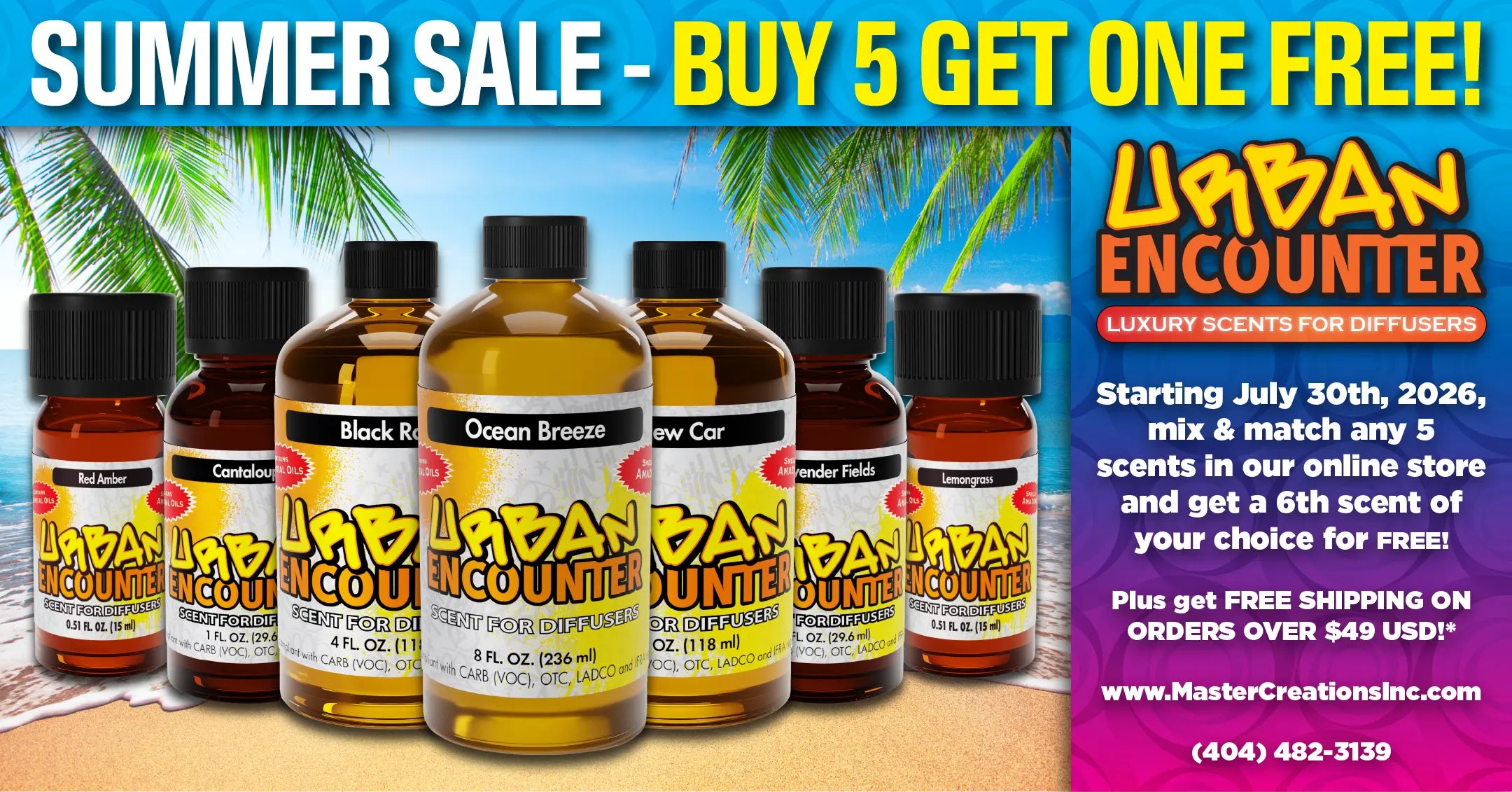 LANDSCAPE BANNER - Summer Sale, Buy 5 Diffuser Oils, Get One Free