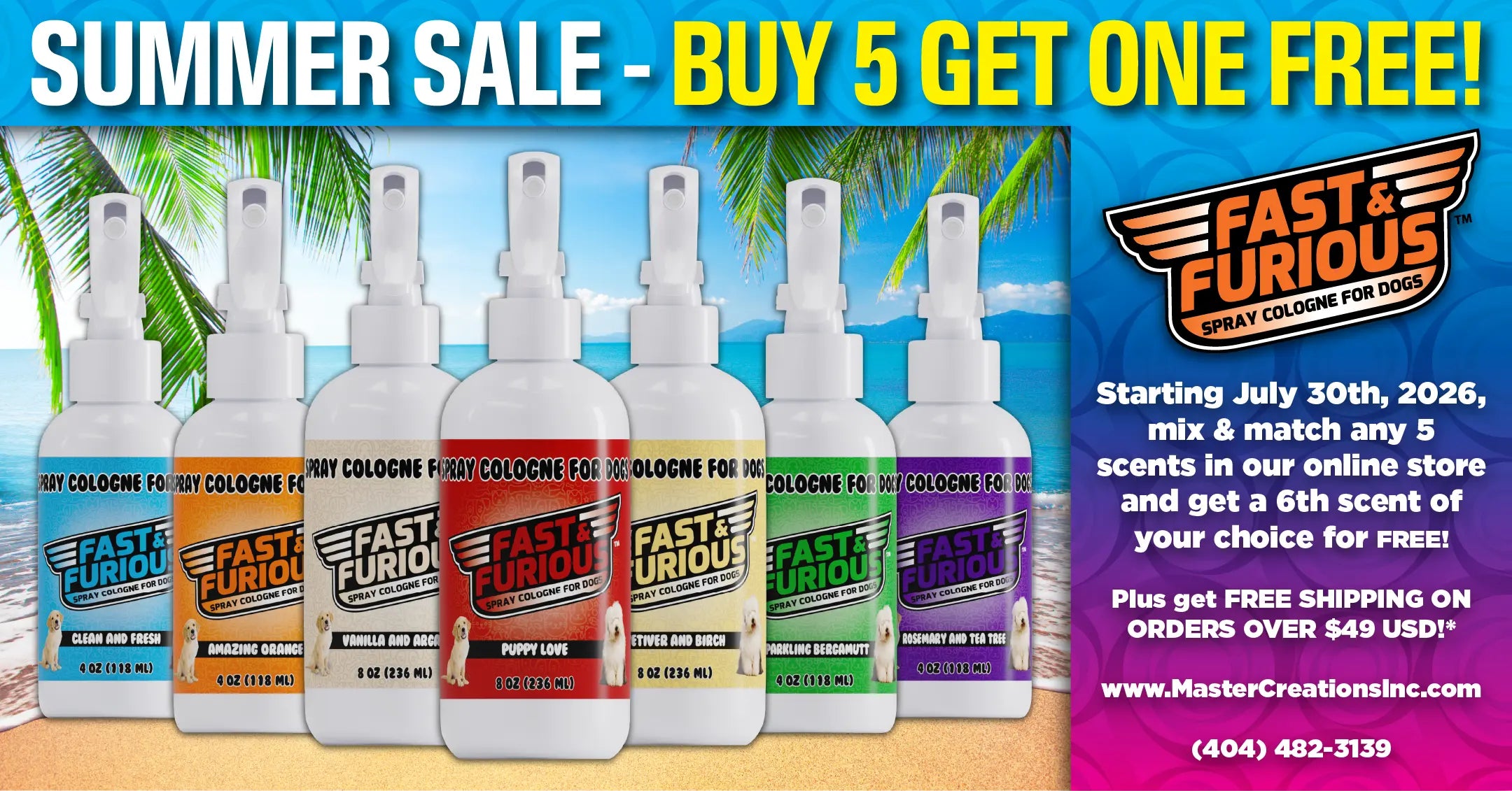 LANDSCAPE BANNER - Summer Sale, Buy 5 Spray Colognes for Dogs, Get One Free