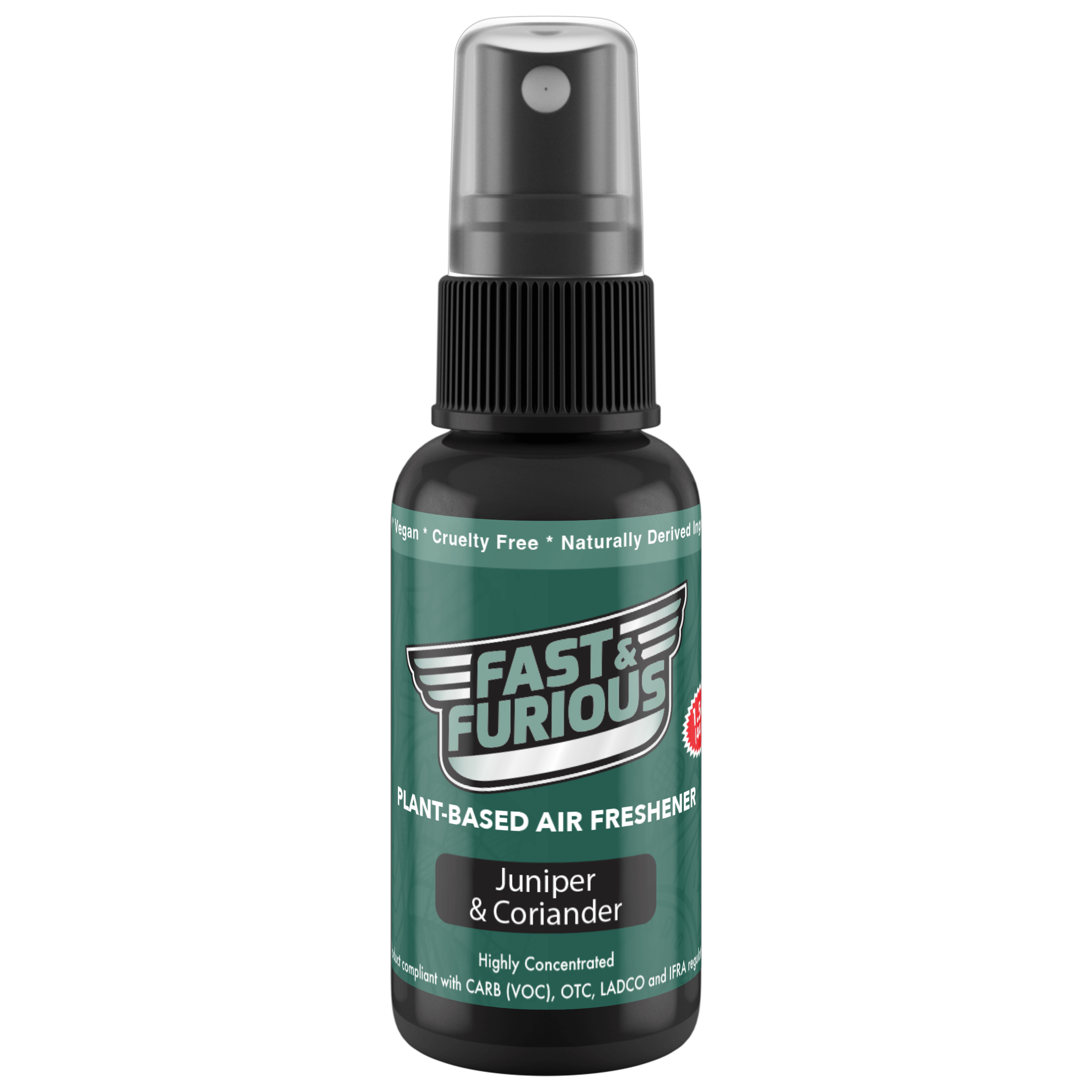 Fast and Furious Plant-Based Air Freshener - Juniper & Coriander Scent Size: 1.5oz
