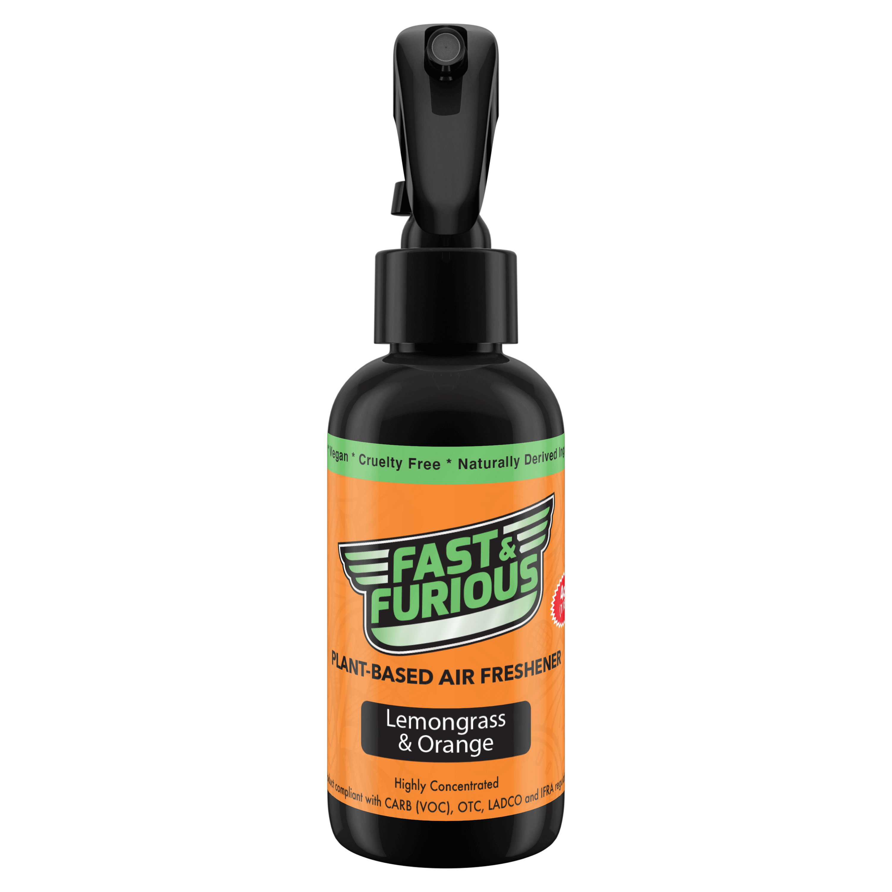 Fast and Furious Plant-Based Air Freshener - Lemongrass & Orange Scent Size: 4oz